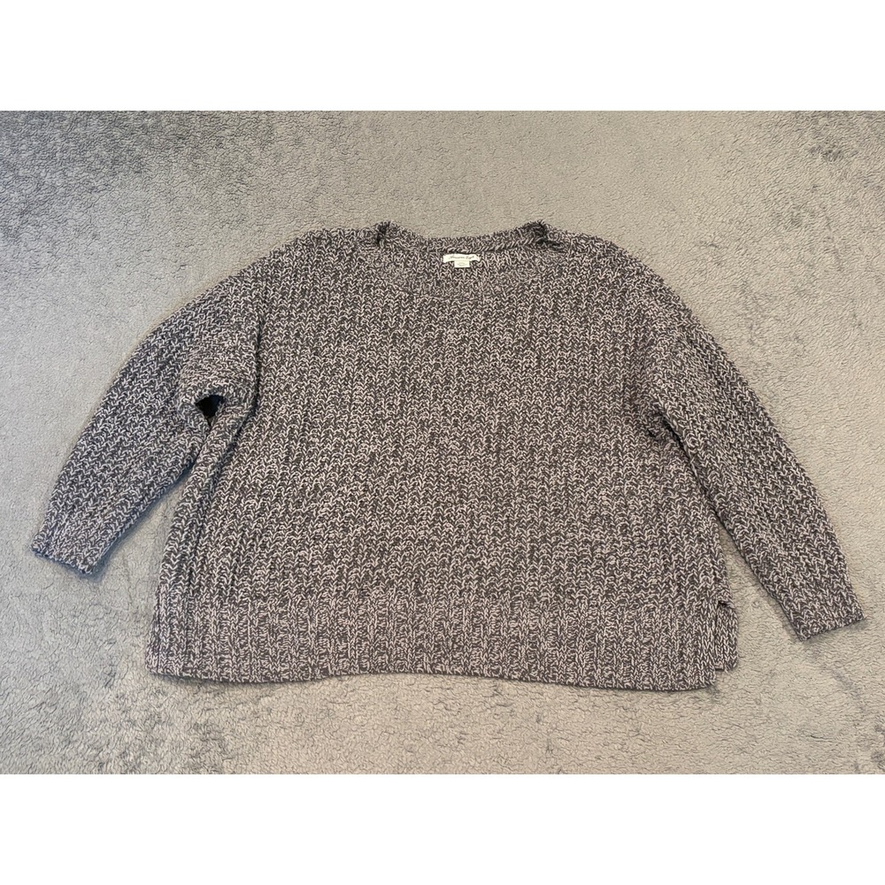 American Eagle Outfitters Womens Oversized Chunky Knit Marled Sweater Gray L